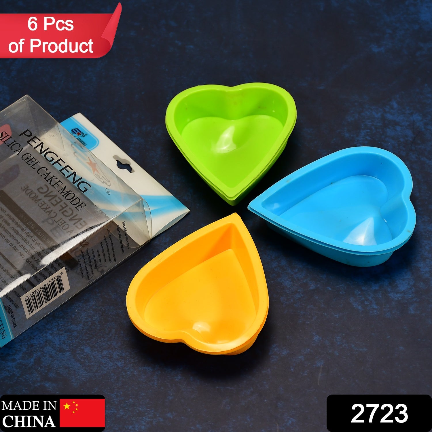 2723 Heart-shaped Mold Silicone Mold Cake Mold Cake Tools Baking Tools Bakeware Cake Tool (pack of 6) DeoDap 2723 Heart-shaped Mold Silicone Mold Cake Mold Cake Tools Baking Tools Bakeware Cake Tool (pack of 6) DeoDap